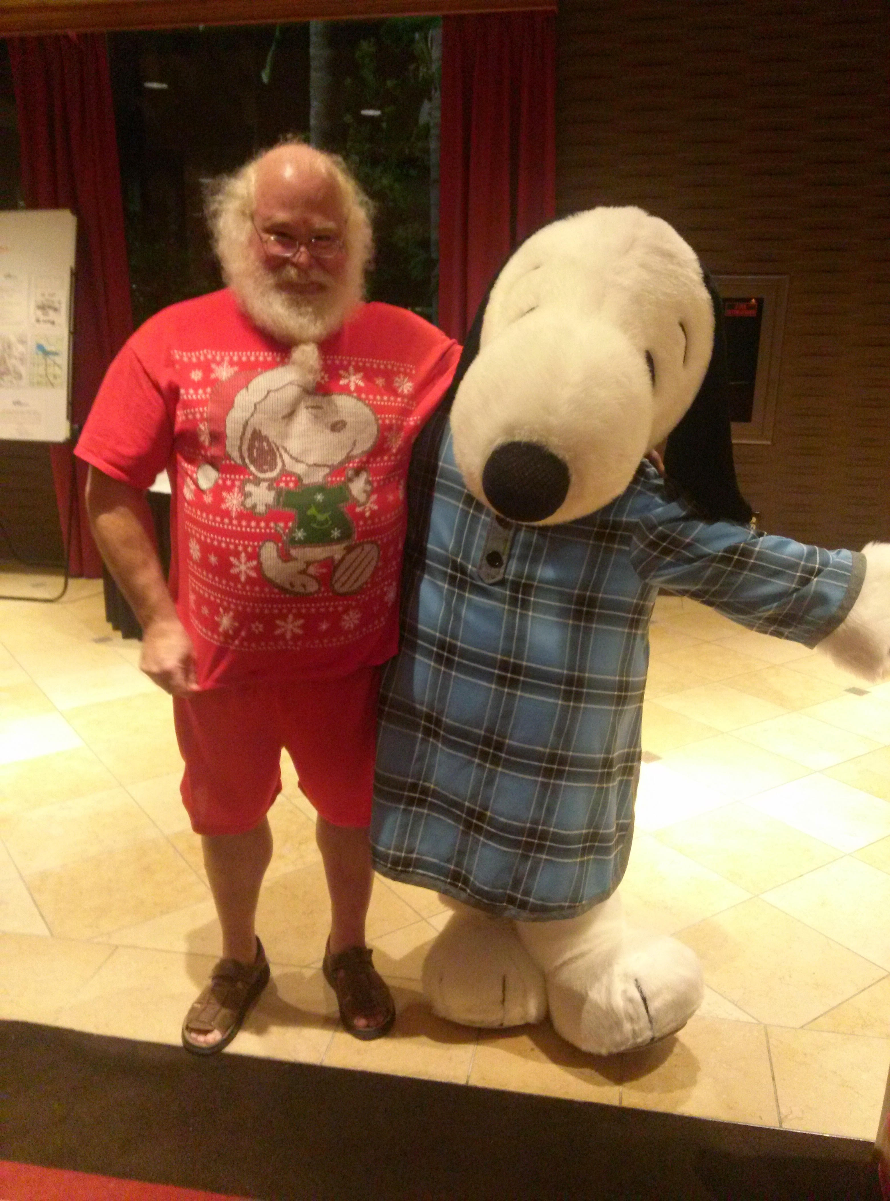 Santa In Snoopy Shirt N Snoopy 